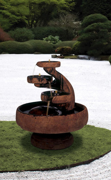 Mill Tier Fountain Three Tiered Modern Design Cast Stone Statuary Decor